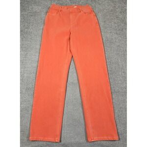 Halara Pull On Jeans Womens Medium Coral Stretch Pants Straight Leg